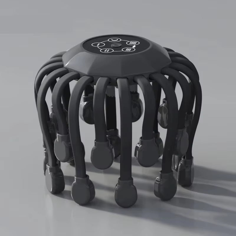 Relaxing Scalp Massager – 20 Octopus Heads with Red Light & Vibration for Stress Relief and Migraine
